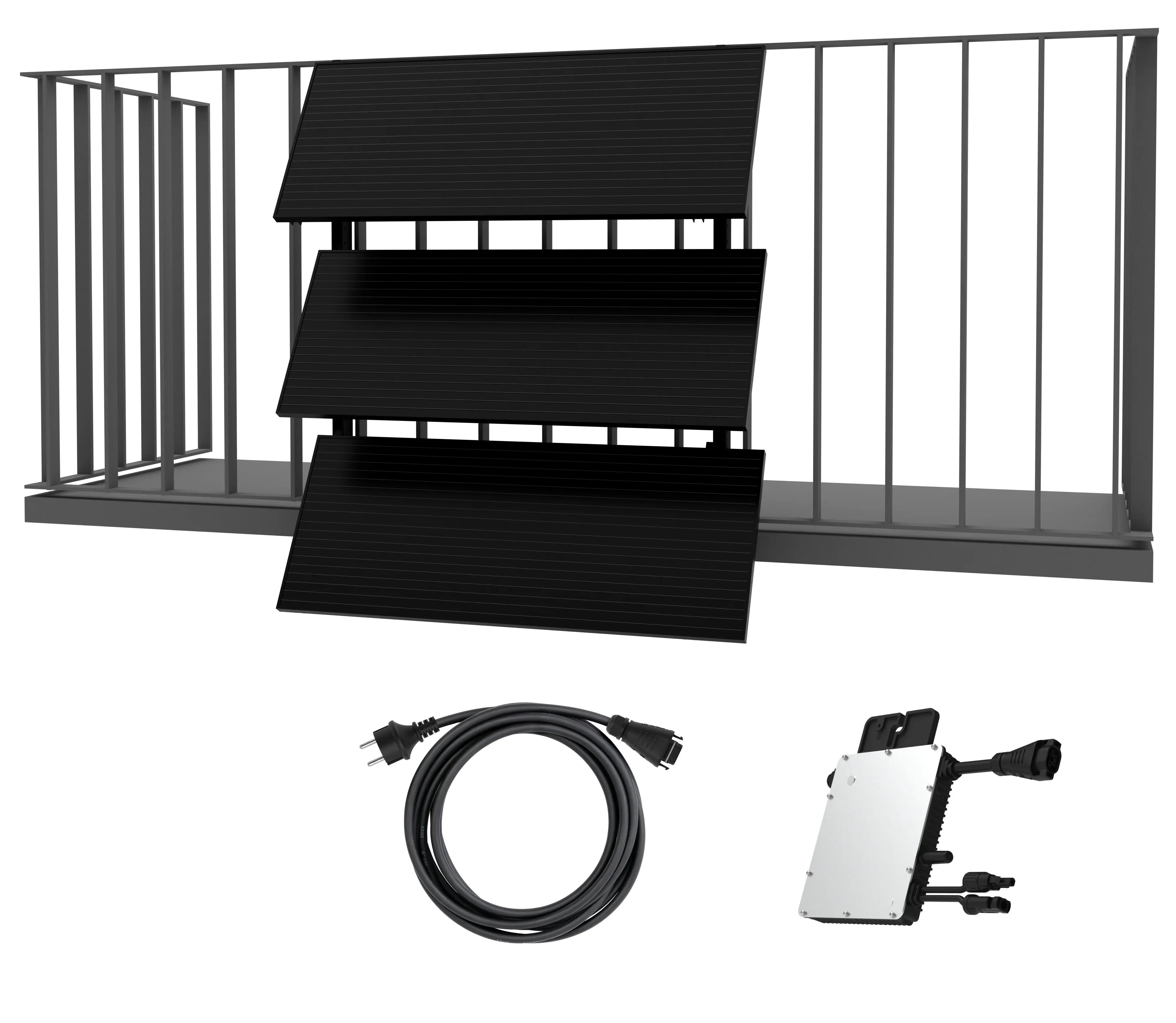 Balkonkraftwerk MoeCell Large Set (225W + Halterung) inkl. Wechselrichter und Anschlusskabel
